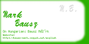 mark bausz business card